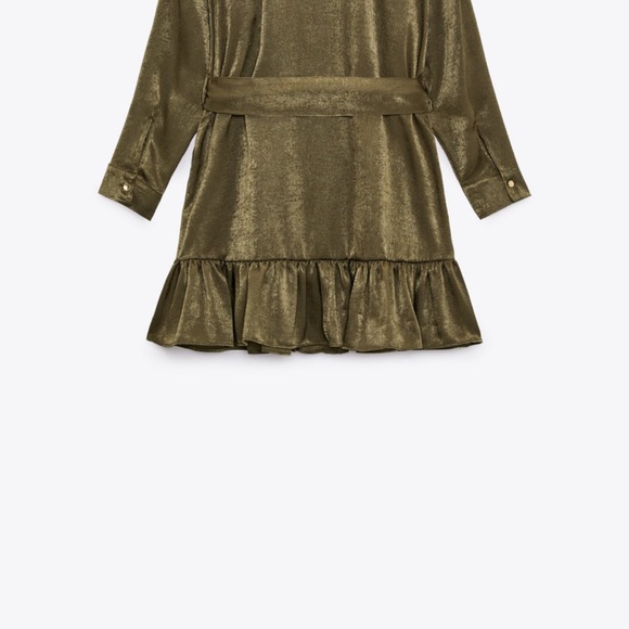 Zara satin effect shirt black dress - Picture 7 of 7